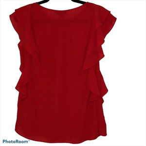 Zink London Red Ruffle  sleeves blouse Sz L